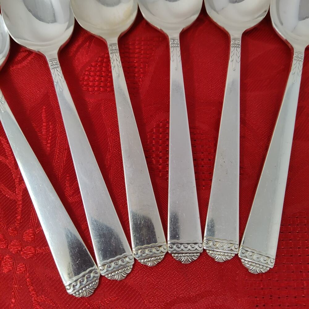 6X BK Rogers Oneida Surf Club Butter Knives Silverplate - Picture 7 of 10